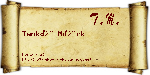 Tankó Márk névjegykártya